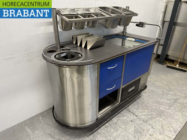 RVS Cateringwagen Zelfrijdend Accu warmhoudkast bain marie 10 x 1/1 GN 230V Horeca - Afbeelding 3