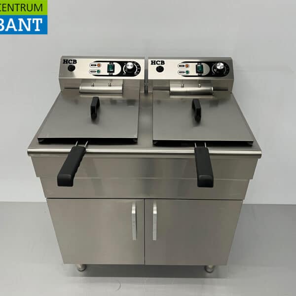 HCB RVS Dubbele Friteuse Frituur 2 x 16 liter 230V Horeca