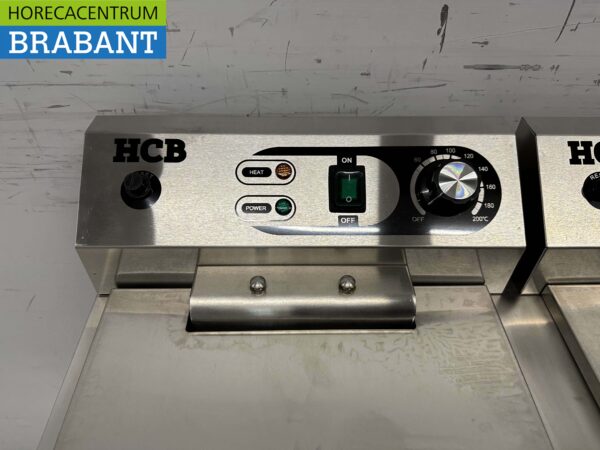 HCB RVS Dubbele Friteuse Frituur 2 x 16 liter 230V Horeca - Afbeelding 5