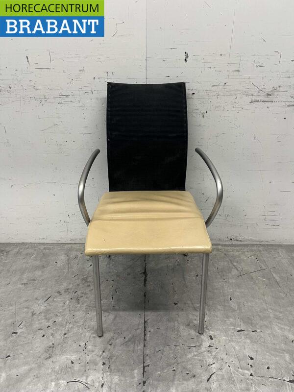 Eetkamerstoel stoelen zwart beige 9 stuks Horeca - Afbeelding 2