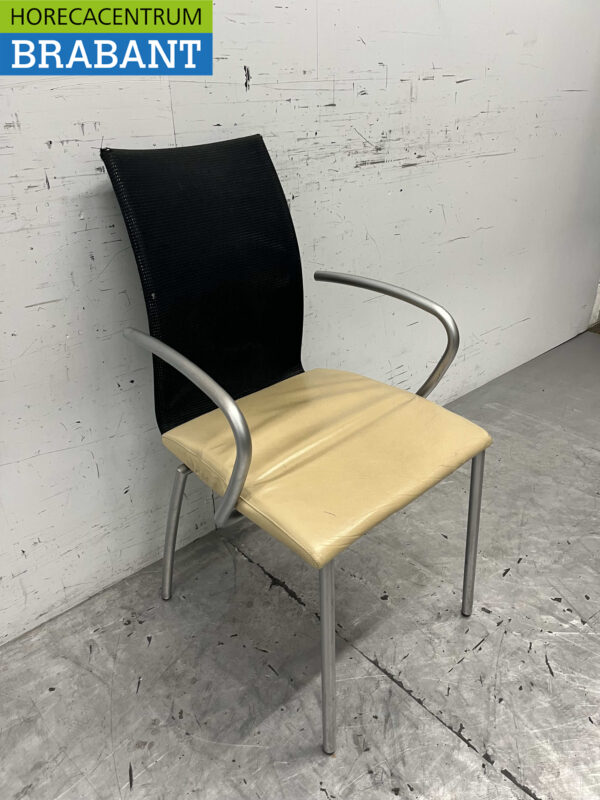 Eetkamerstoel stoelen zwart beige 9 stuks Horeca - Afbeelding 4