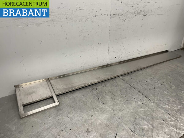 RVS Wandschap schap 300 x 30 cm Horeca - Afbeelding 3