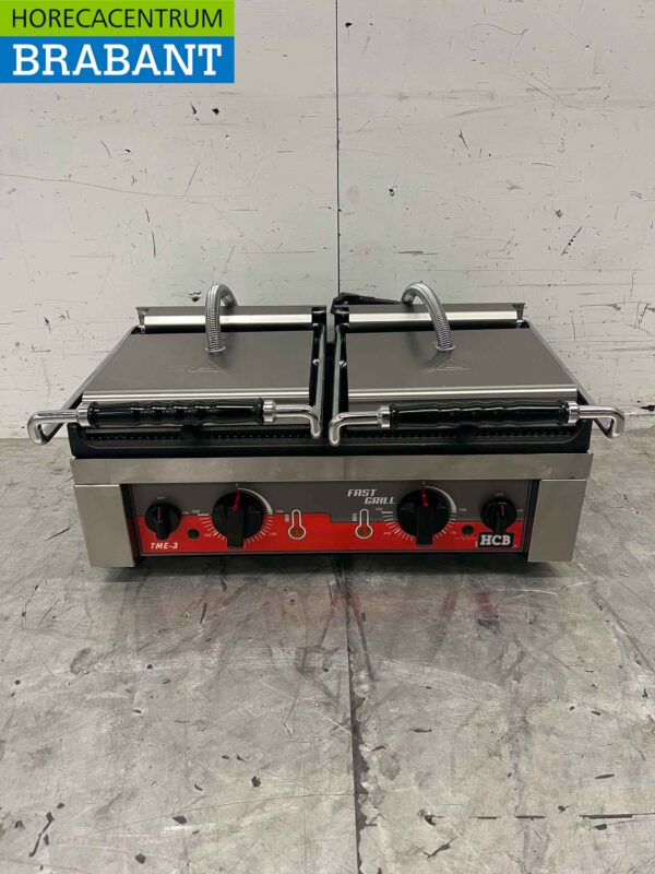 RVS Dubbele Contactgrill Paninigrill Grill 230V Horeca
