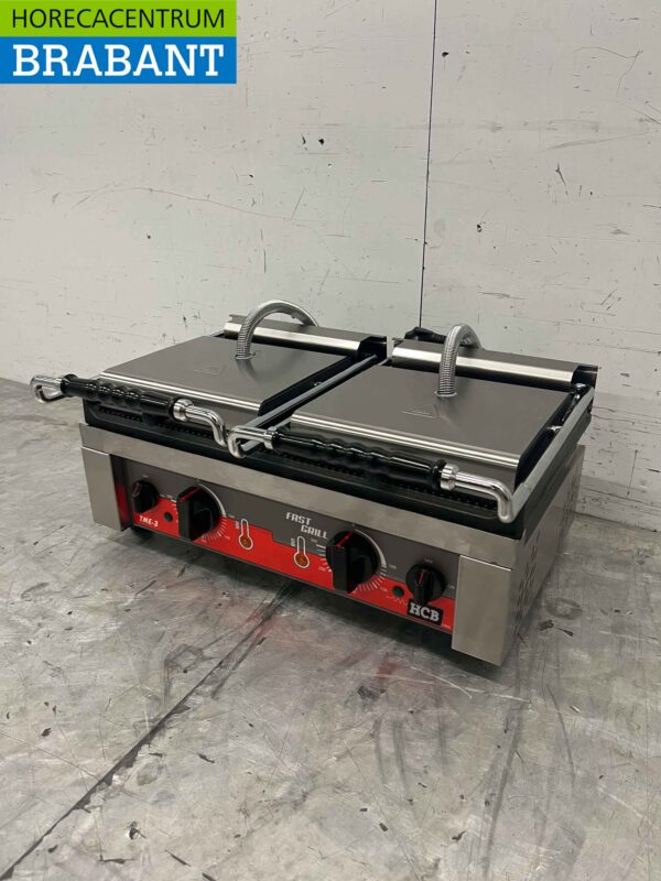 RVS Dubbele Contactgrill Paninigrill Grill 230V Horeca - Afbeelding 2