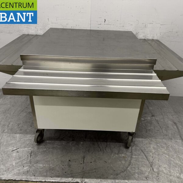 RVS Verrijdbare Werktafel Tafel Buffet tafel Op Wielen 100 x 100 x 90 cm Horeca