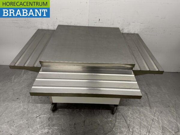 RVS Verrijdbare Werktafel Tafel Buffet tafel Op Wielen 100 x 100 x 90 cm Horeca - Afbeelding 2
