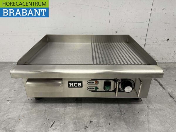 RVS Grillplaat Bakplaat 1/2 geribbeld 55 cm 230V Horeca