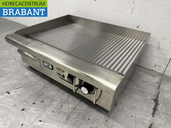 RVS Grillplaat Bakplaat 1/2 geribbeld 55 cm 230V Horeca - Afbeelding 2
