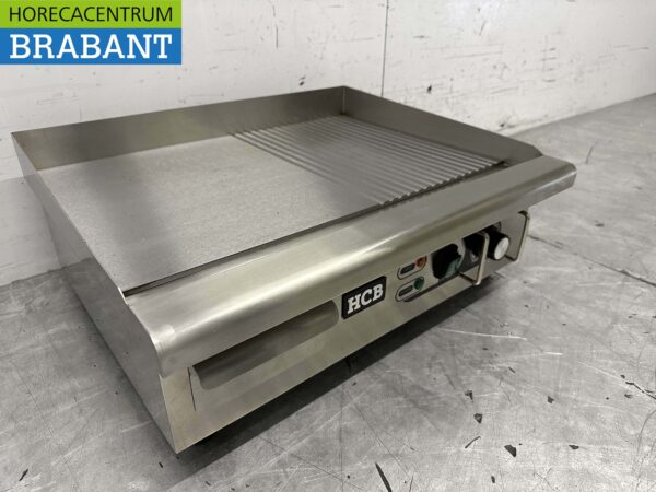 RVS Grillplaat Bakplaat 1/2 geribbeld 55 cm 230V Horeca - Afbeelding 3