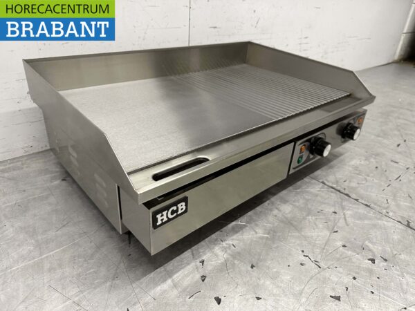 RVS Grillplaat Bakplaat 1/2 geribbeld 73 cm 2 x 230V Horeca - Afbeelding 3
