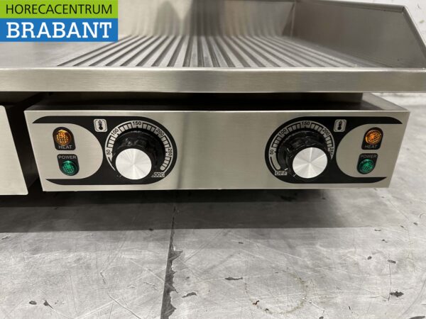 RVS Grillplaat Bakplaat 1/2 geribbeld 73 cm 2 x 230V Horeca - Afbeelding 5