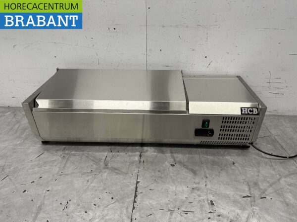 RVS Opzetvitrine Opzet koelvitrine saladière 4 x 1/4 GN 100 cm Horeca