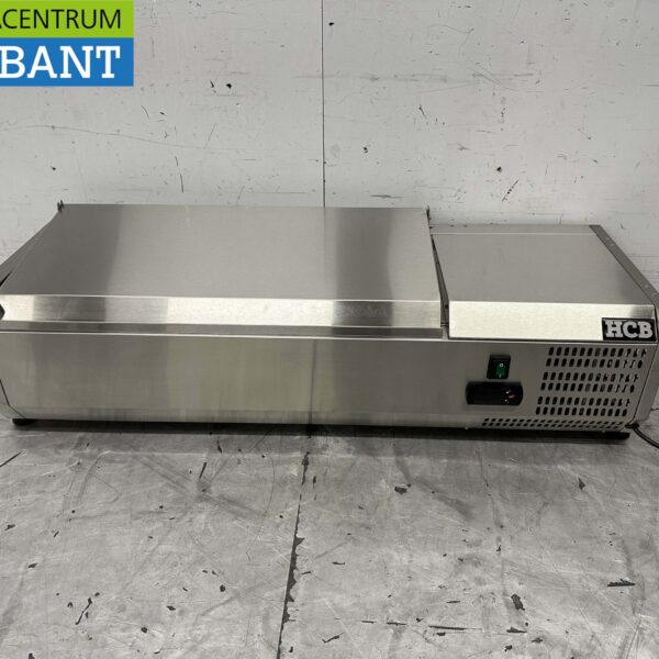 RVS Opzetvitrine Opzet koelvitrine saladière 4 x 1/4 GN 100 cm Horeca