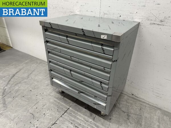 RVS Werkkast Kast Premium-line Ladenkast 6 laden voor deeg 70 cm Horeca Pizzeria Bakkerij - Afbeelding 2