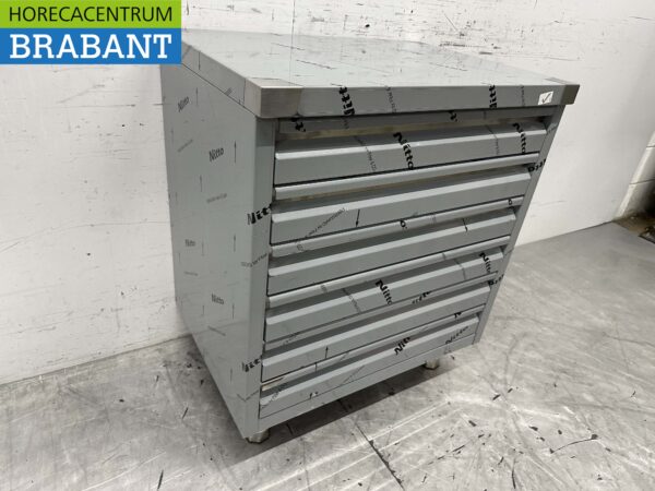 RVS Werkkast Kast Premium-line Ladenkast 6 laden voor deeg 70 cm Horeca Pizzeria Bakkerij - Afbeelding 3