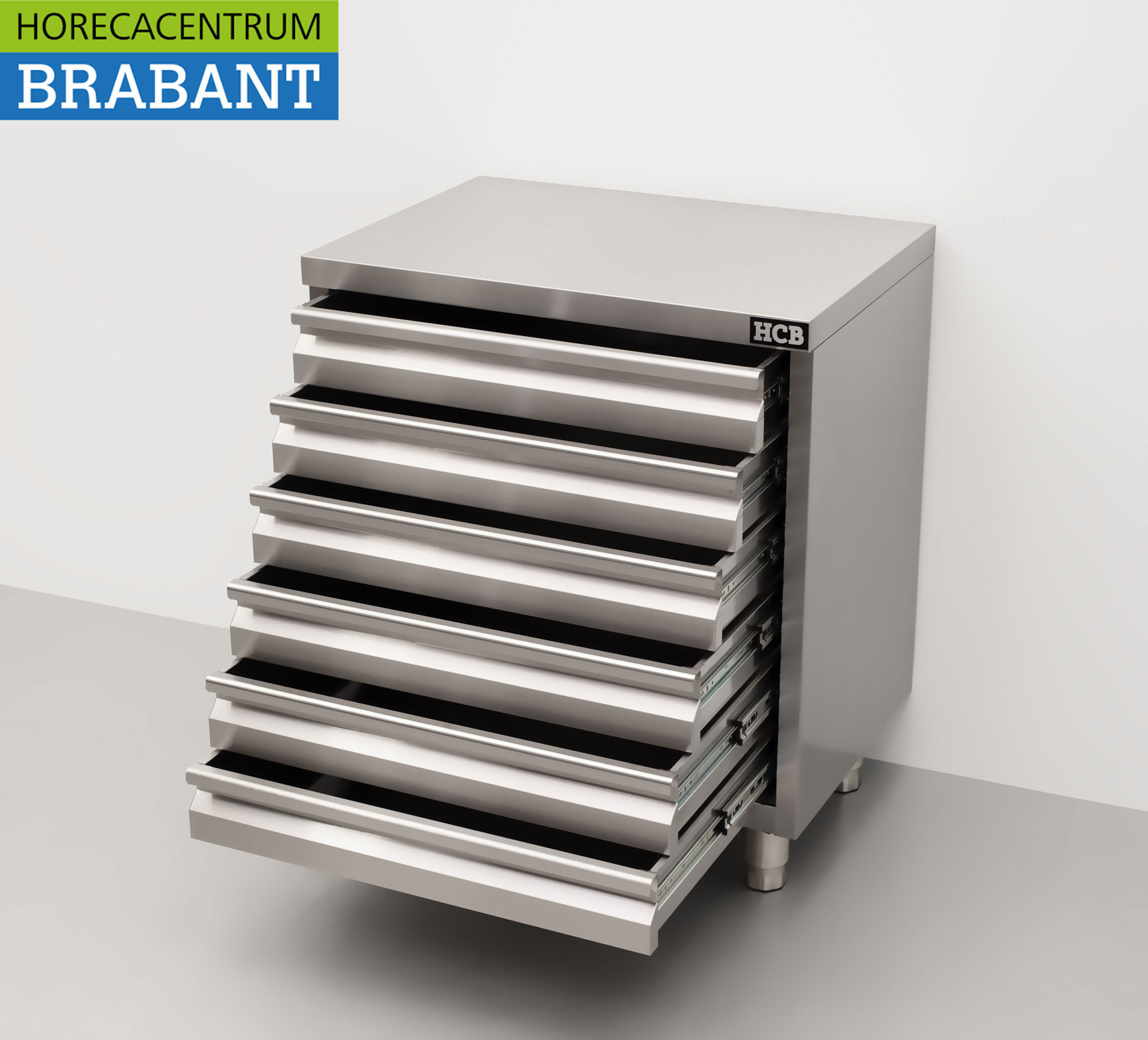 HCB RVS Werkkast Kast Premium-line Ladenkast 6 laden voor deeg 70 cm Horeca Pizzeria Bakkerij - Afbeelding 4