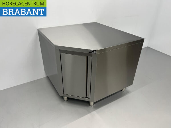 HCB RVS Werkkast Premium-line Hoekkast Kast klap 100 x 100 cm Horeca - Afbeelding 2