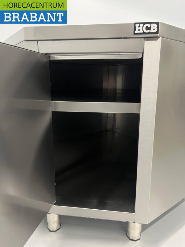 HCB RVS Werkkast Premium-line Hoekkast Kast klap 100 x 100 cm Horeca - Afbeelding 4
