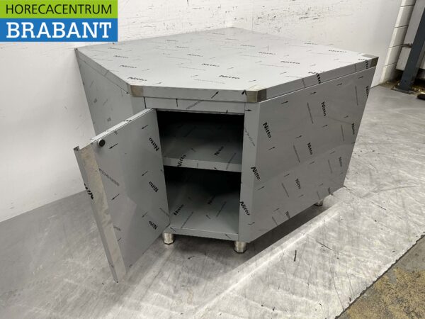 RVS Werkkast Premium-line Hoekkast Kast klap 100 x 100 cm Horeca - Afbeelding 4