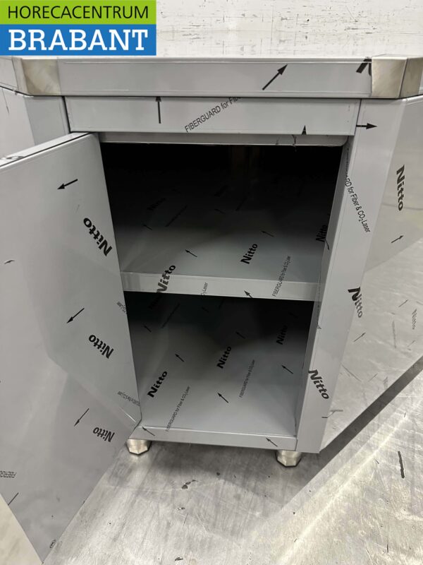 RVS Werkkast Premium-line Hoekkast Kast klap 100 x 100 cm Horeca - Afbeelding 5
