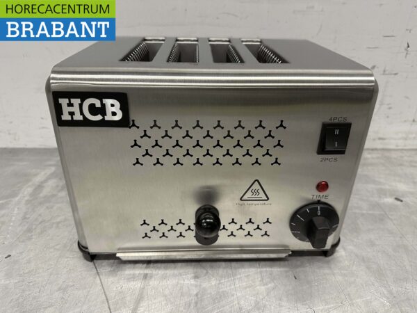 RVS Toaster Broodrooster 4 sneden 230V Horeca