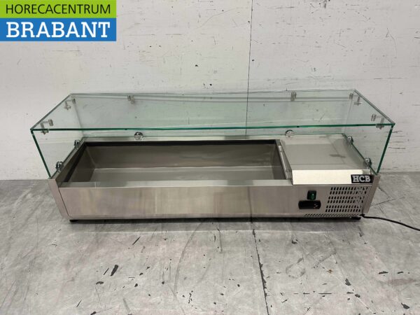 RVS Opzetvitrine Opzet koelvitrine saladière 5 x 1/4 GN 120 cm Horeca