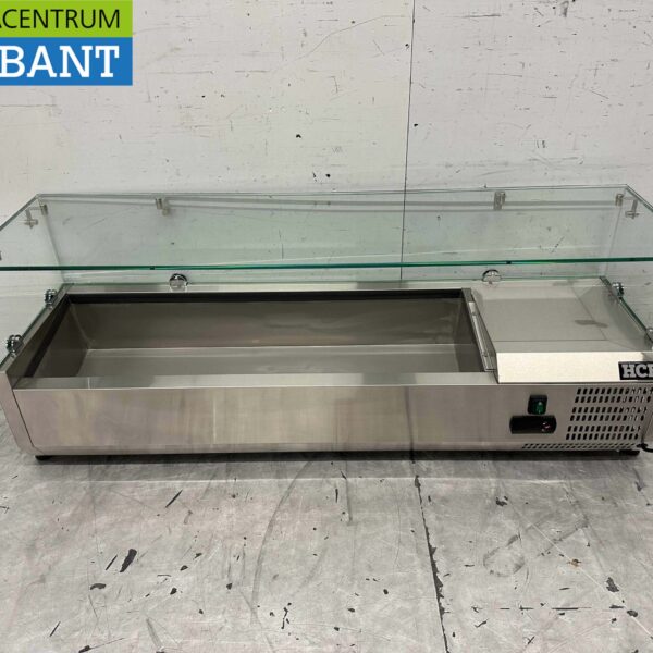 HCB RVS Opzetvitrine Opzet koelvitrine saladière 5 x 1/4 GN 120 cm Horeca