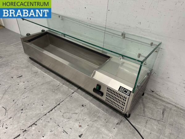 RVS Opzetvitrine Opzet koelvitrine saladière 5 x 1/4 GN 120 cm Horeca - Afbeelding 2