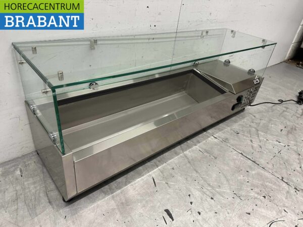 RVS Opzetvitrine Opzet koelvitrine saladière 5 x 1/4 GN 120 cm Horeca - Afbeelding 3