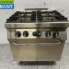 RVS Electrolux 4 pits Fornuis gasfornuis met gas oven 80 cm Horeca