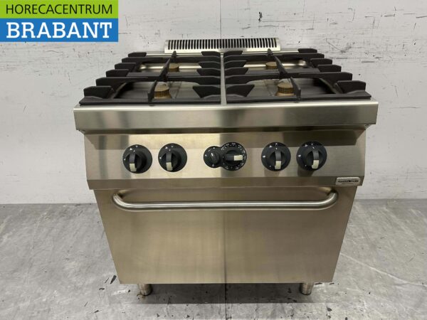 RVS Electrolux 4 pits Fornuis gasfornuis met gas oven 80 cm Horeca