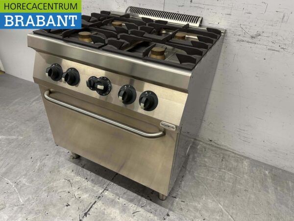 RVS Electrolux 4 pits Fornuis gasfornuis met gas oven 80 cm Horeca - Afbeelding 2