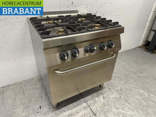 RVS Electrolux 4 pits Fornuis gasfornuis met gas oven 80 cm Horeca - Afbeelding 3