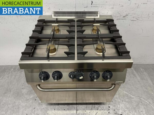RVS Electrolux 4 pits Fornuis gasfornuis met gas oven 80 cm Horeca - Afbeelding 4