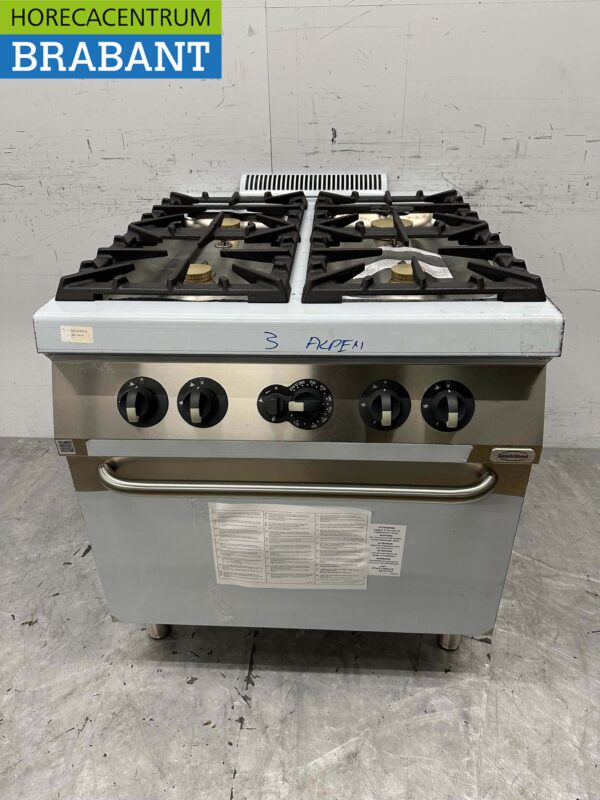 RVS Electrolux 4 pits Fornuis gasfornuis met gas oven 80 cm Horeca
