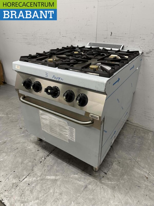 RVS Electrolux 4 pits Fornuis gasfornuis met gas oven 80 cm Horeca - Afbeelding 3