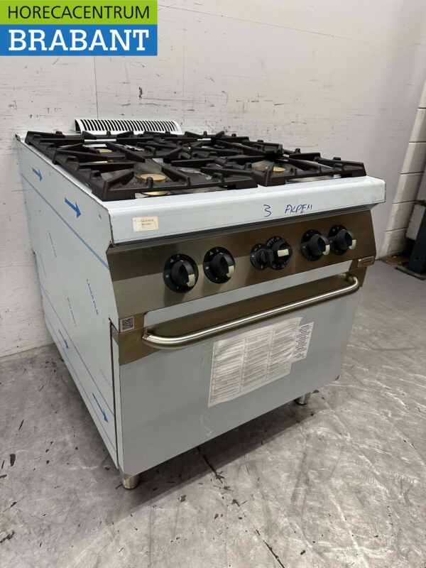 RVS Electrolux 4 pits Fornuis gasfornuis met gas oven 80 cm Horeca - Afbeelding 4