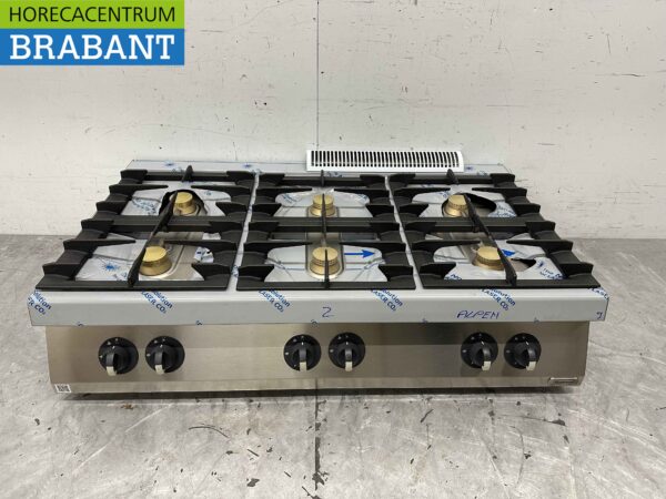 RVS Electrolux 6 pits Opzet fornuis gasfornuis 120 cm Horeca