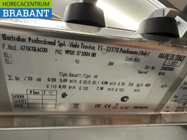 RVS Electrolux 6 pits Opzet fornuis gasfornuis 120 cm Horeca - Afbeelding 5