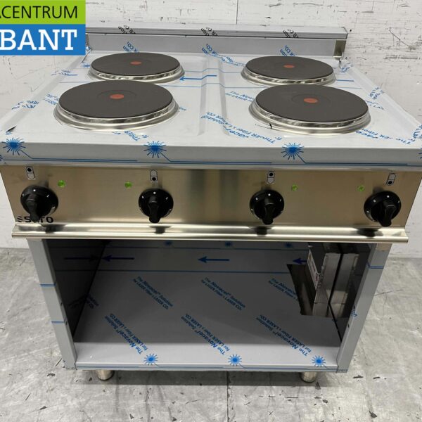 RVS Saro 4 pits elektrisch fornuis 80 cm 400V Horeca