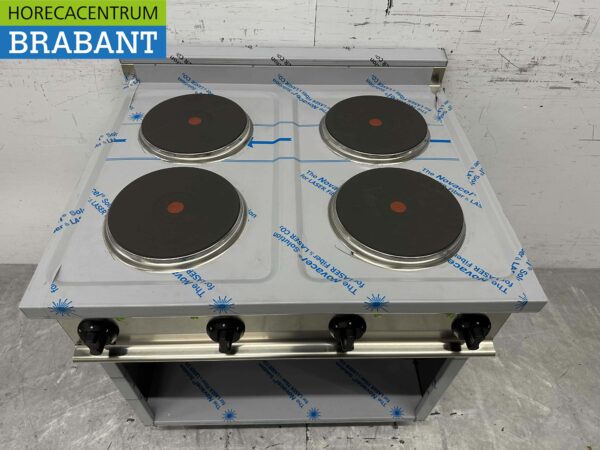RVS Saro 4 pits elektrisch fornuis 80 cm 400V Horeca - Afbeelding 2
