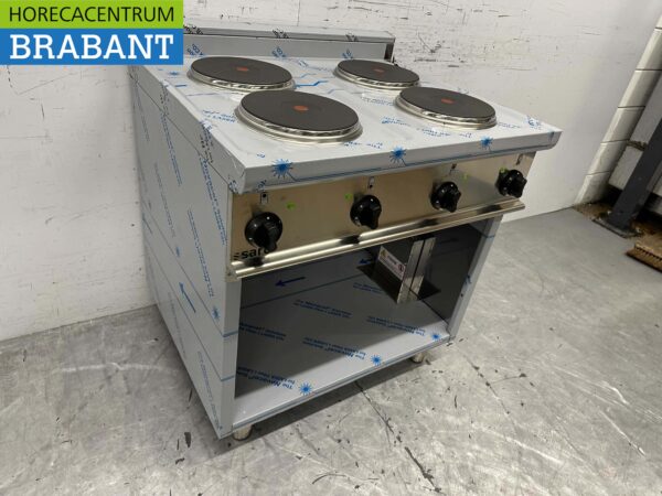 RVS Saro 4 pits elektrisch fornuis 80 cm 400V Horeca - Afbeelding 3
