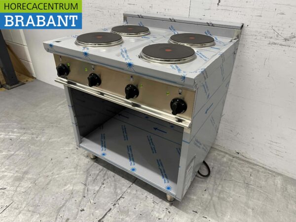 RVS Saro 4 pits elektrisch fornuis 80 cm 400V Horeca - Afbeelding 4