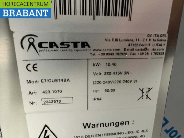 RVS Saro 4 pits elektrisch fornuis 80 cm 400V Horeca - Afbeelding 5