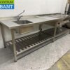 RVS Baklijn Spoelbak, elektrische bakplaat en dubbel fornuis 312 cm 400V Horeca - Afbeelding 2