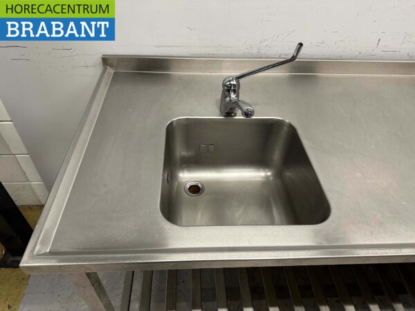 RVS Baklijn Spoelbak, elektrische bakplaat en dubbel fornuis 312 cm 400V Horeca - Afbeelding 3