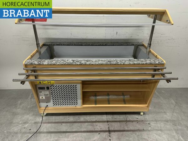 Verrijdbare Polar Koelvitrine Koelbuffet buffet Gekoeld 4 x 1/1 GN 230V Horeca