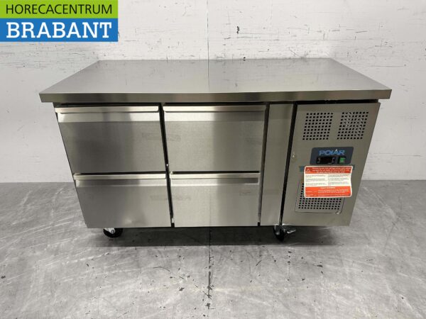RVS Polar Koelwerkbank 4 laden 136 cm 230V Horeca