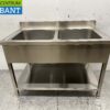 RVS HCB Spoeltafel Spoelbak Wastafel Dubbele spoelbakken 120 cm Horeca