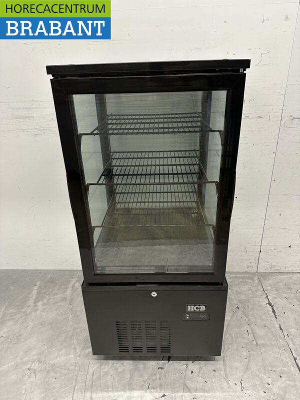 HCB Koelvitrine Gebaksvitrine Zwart 130 liter 230V Horeca
